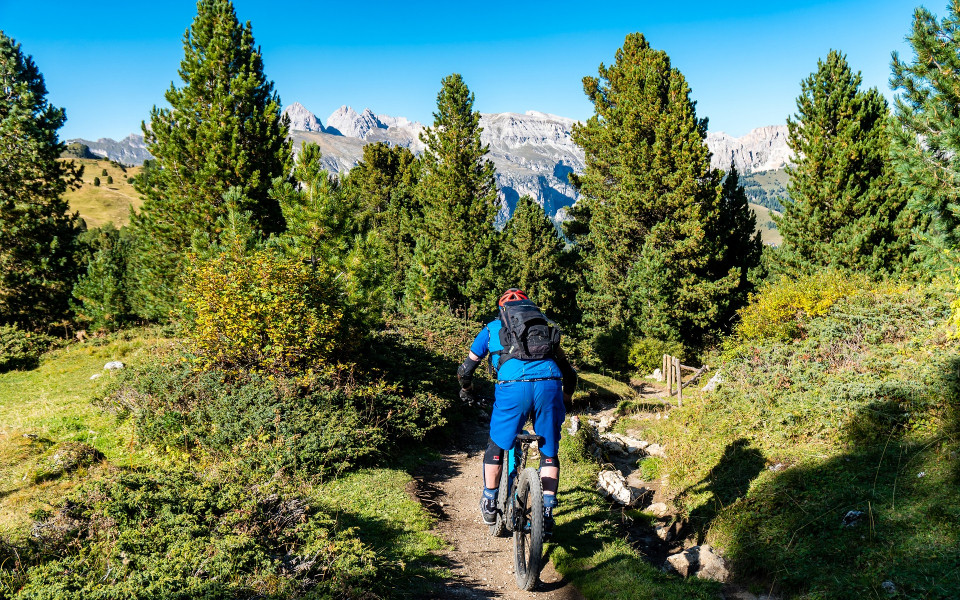 Radfahrer auf Radweg in den Bergen in &Ouml;sterreich